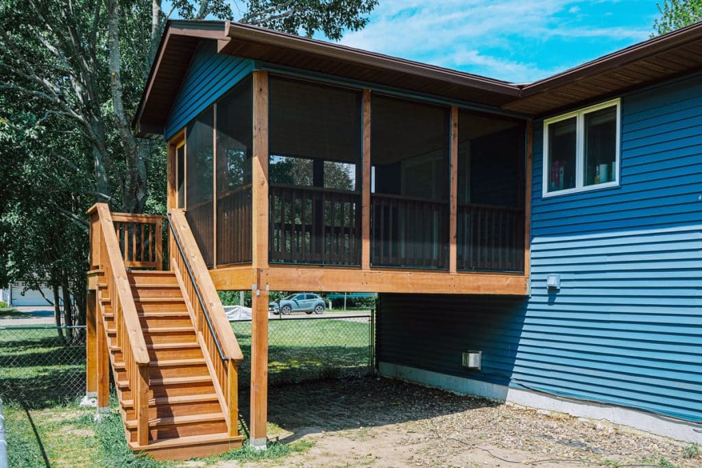 Cedar Stairs on 4 Season Porch in New Richmond, WI